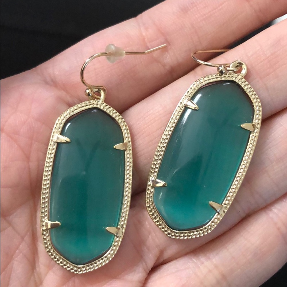 Kendra Scott Elle Earrings in green and gold
